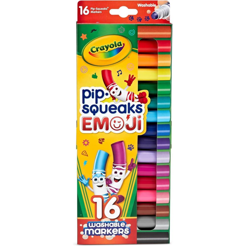 imageCrayola Pip Squeaks Skinnies Washable Marker Set 16ct Mini Markers for Toddlers Thin Coloring Markers for Kids Toddler Arts ampamp Craft Supplies1 Count Pack of 1