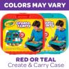 Crayola Create ‘N Carry Travel Art Set for Kids (75pcs), 2-in-1 Lap Desk & Carrying Case, Holiday for Kids, Art Supplies Kit for Crafting, Drawing & Coloring(Art Set)