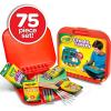 Crayola Create ‘N Carry Travel Art Set for Kids (75pcs), 2-in-1 Lap Desk & Carrying Case, Holiday for Kids, Art Supplies Kit for Crafting, Drawing & Coloring(Art Set)