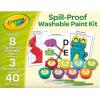 Crayola Mess Free Finger Painting Station – Washable Finger Paint for Toddlers, Christmas Gifts for Grandkids, Arts & Crafts Set, Sensory Activity, Travel Toy, Ages 1+(Spill Proof Paint)