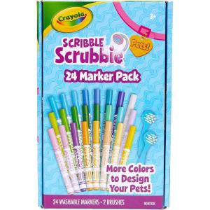Crayola Scribble Scrubbies Glam Pack (4 Pets), Holiday for Kids, Washable Pet Care Toy, Coloring Animal Craft, Stocking Stuffer Toys for Girls & Boys, 3+(Refill Markers)