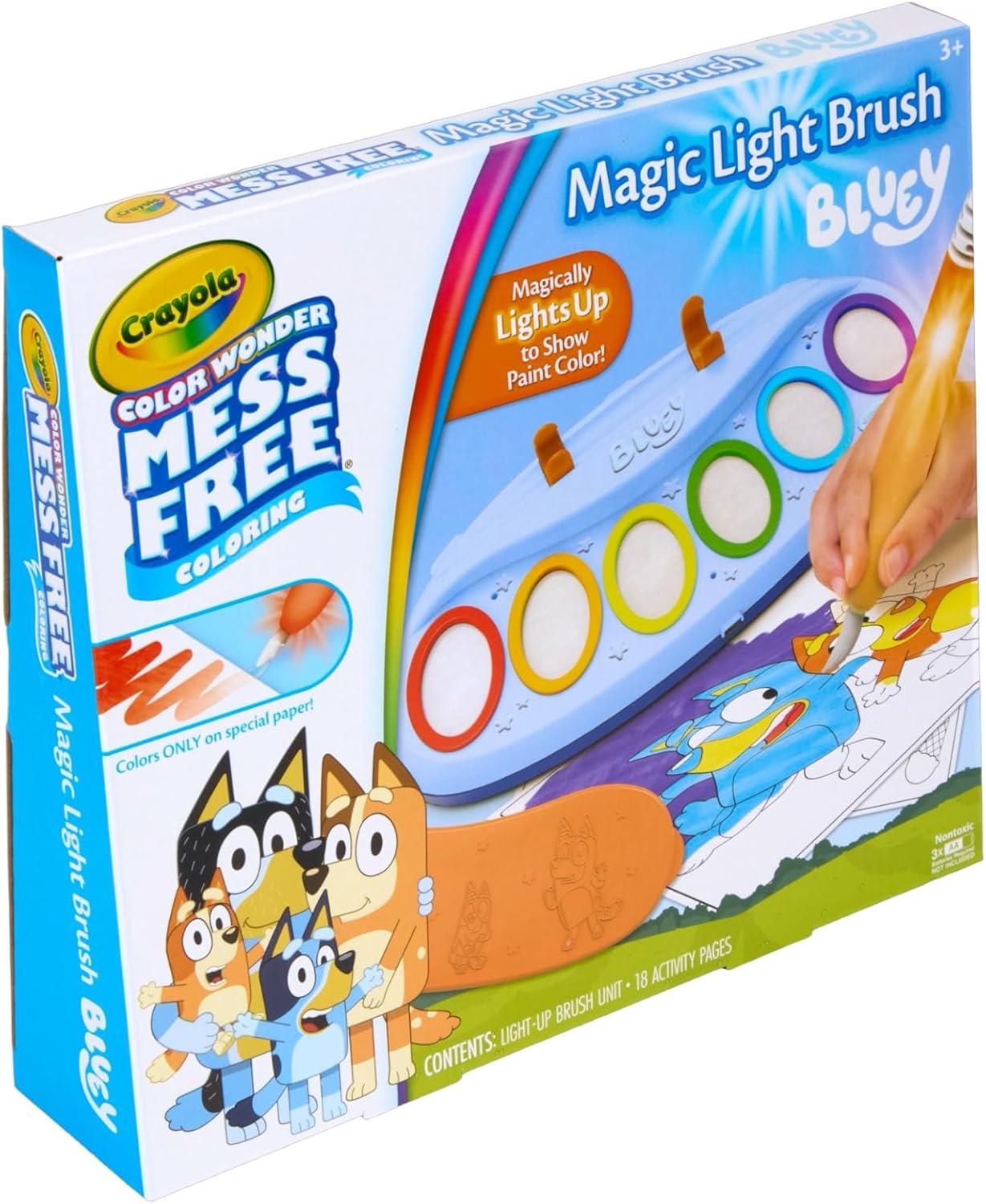 imageCrayola Color Wonder Bluey Activity Kit Mess Free Coloring for Toddlers Holiday ampamp Christmas Gifts for Kids Art Set for Kids Plane Essential Bluey Toys 3Bluey Magic Light Brush
