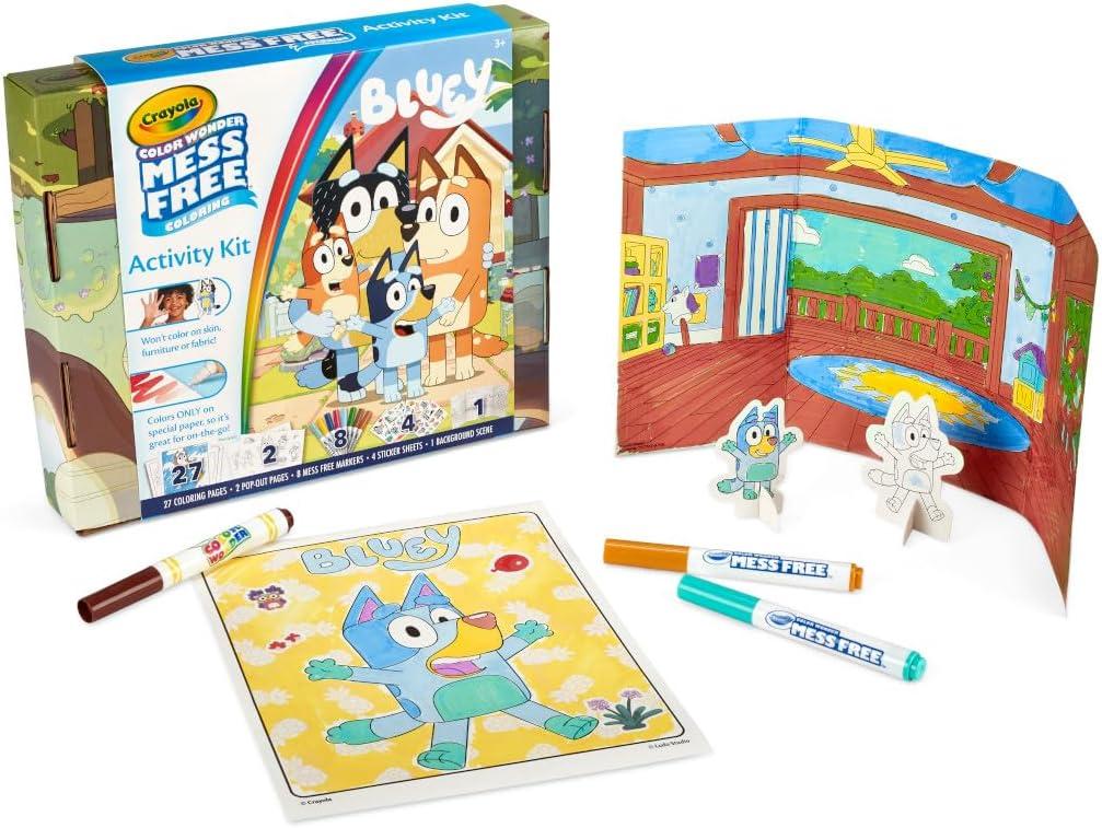 imageCrayola Color Wonder Bluey Activity Kit Mess Free Coloring for Toddlers Holiday ampamp Christmas Gifts for Kids Art Set for Kids Plane Essential Bluey Toys 3Color Wonder Bluey Activity Set