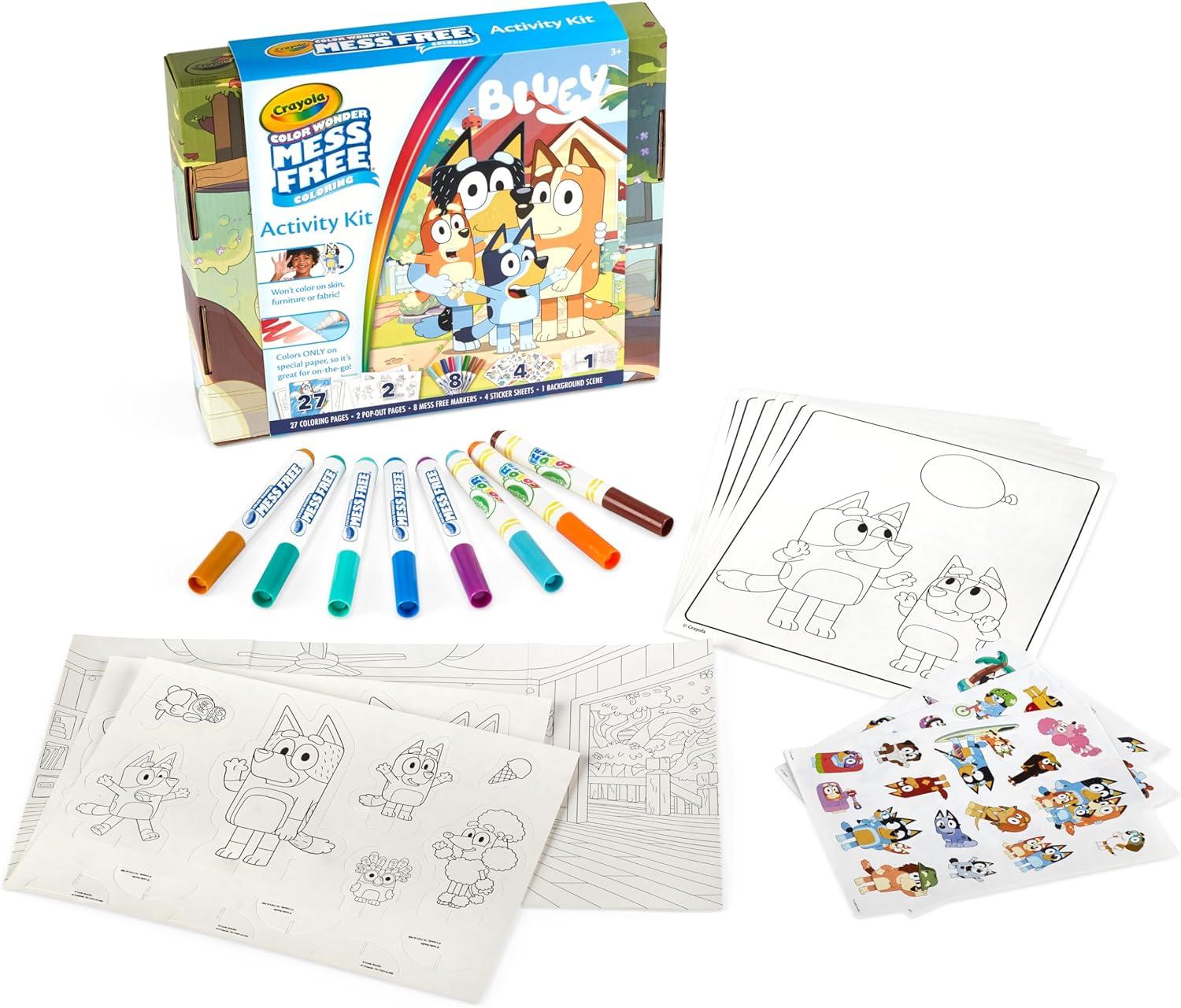 imageCrayola Color Wonder Bluey Activity Kit Mess Free Coloring for Toddlers Holiday ampamp Christmas Gifts for Kids Art Set for Kids Plane Essential Bluey Toys 3Color Wonder Bluey Activity Set