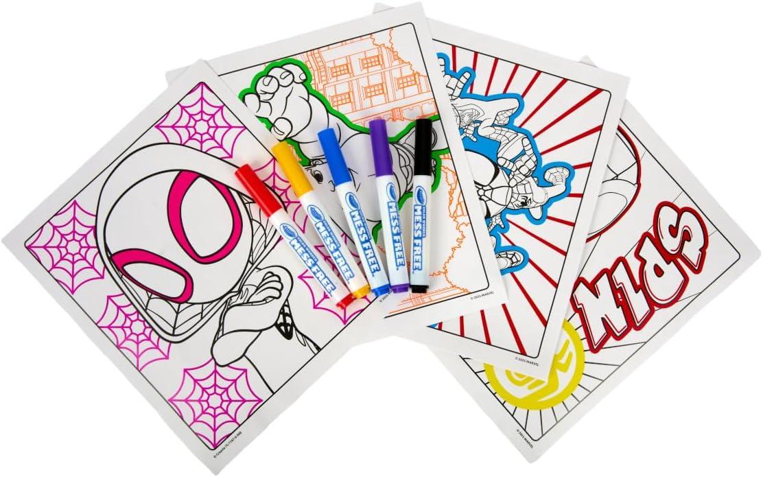 imageCrayola Spiderman Color Wonder Coloring Set 18 Spiderman Mess Free Coloring Pages for Toddlers Spiderman Toys Gifts for KidsNeon Box Set