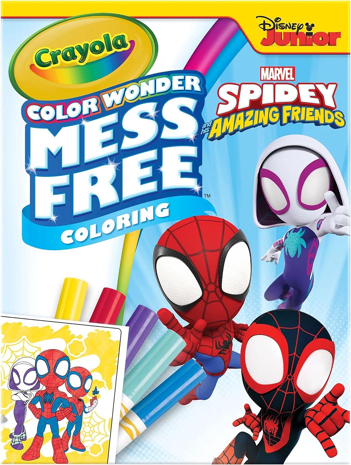 imageCrayola Spiderman Color Wonder Coloring Set 18 Spiderman Mess Free Coloring Pages for Toddlers Spiderman Toys Gifts for KidsSpidey  Friends