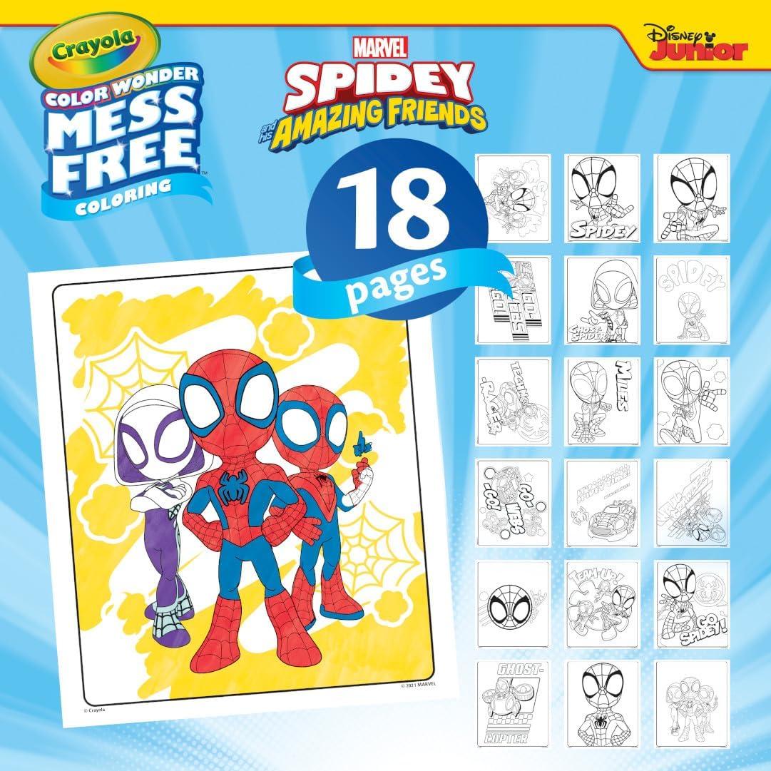 imageCrayola Spiderman Color Wonder Coloring Set 18 Spiderman Mess Free Coloring Pages for Toddlers Spiderman Toys Gifts for KidsSpidey  Friends