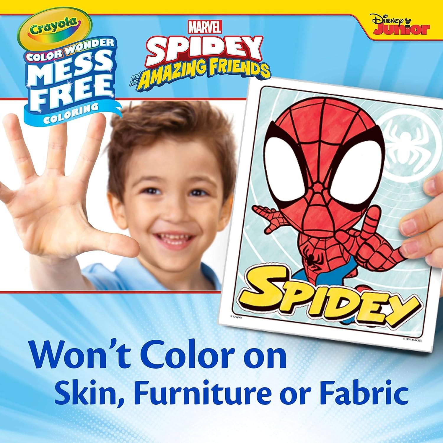 imageCrayola Spiderman Color Wonder Coloring Set 18 Spiderman Mess Free Coloring Pages for Toddlers Spiderman Toys Gifts for KidsSpidey  Friends