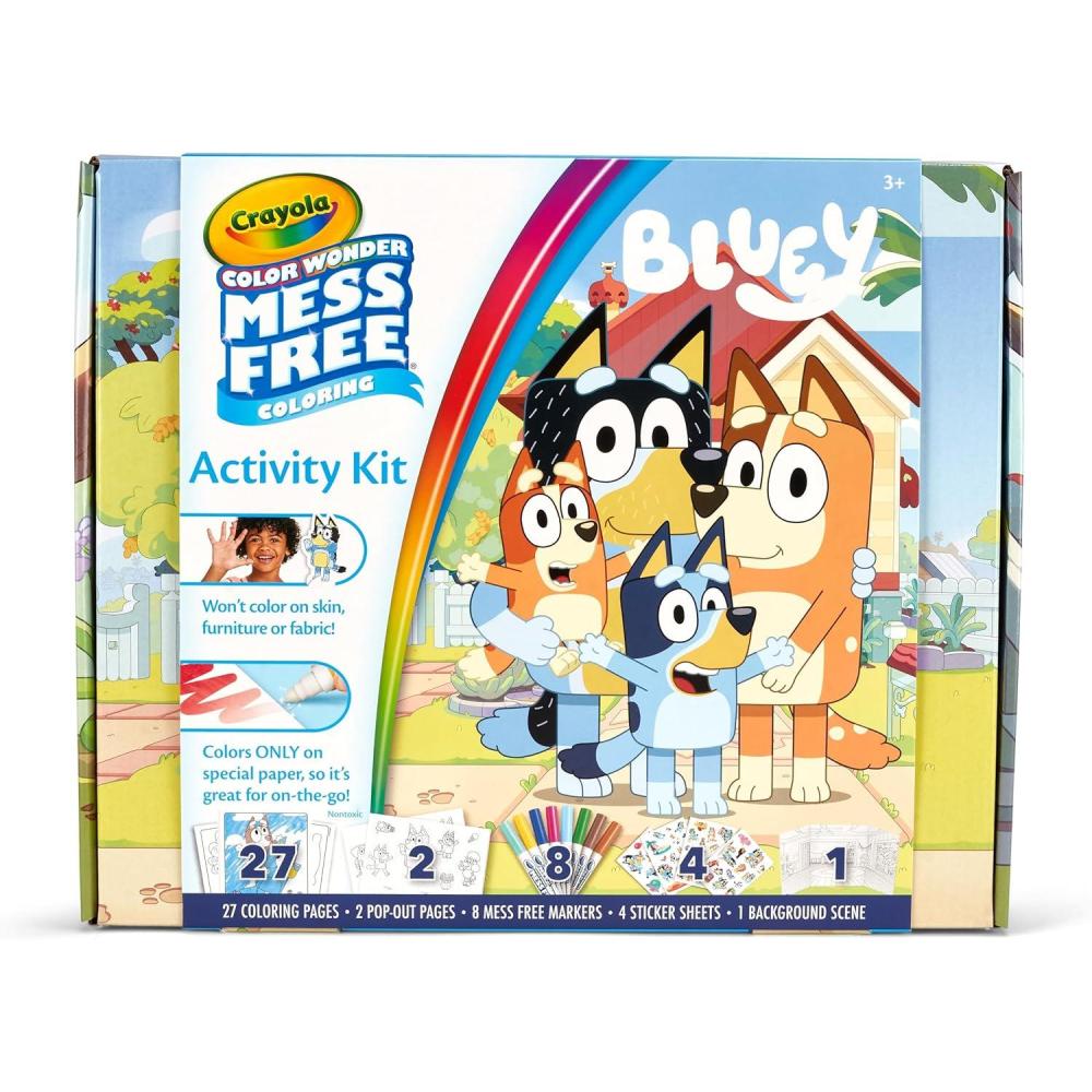 imageCrayola Color Wonder Bluey Activity Kit Mess Free Coloring for Toddlers Holiday ampamp Christmas Gifts for Kids Art Set for Kids Plane Essential Bluey Toys 3Color Wonder Bluey Activity Set