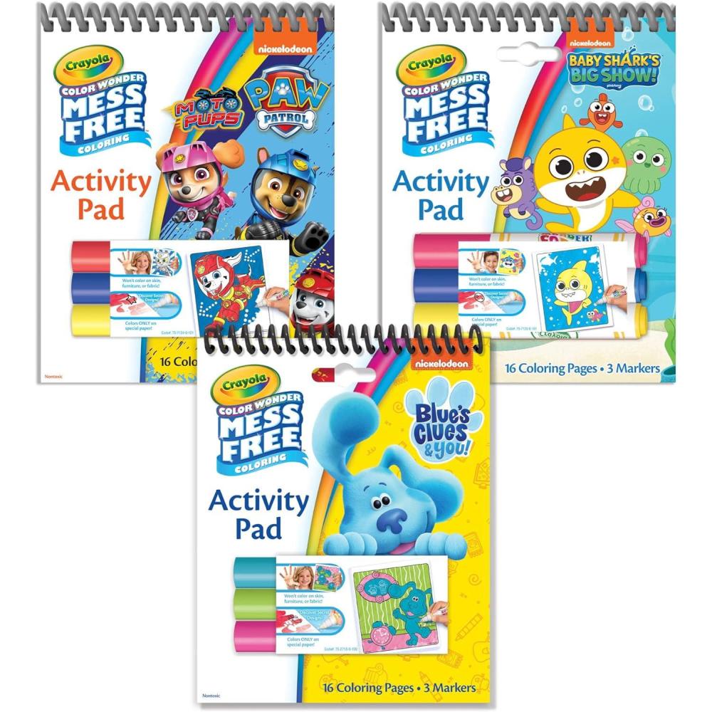 imageCrayola Nickelodeon Color Wonder Activity Pad Bundle 3 Pack Toddler Stocking Stuffer Mess Free Coloring Set for Kids Holiday ampamp Christmas Gifts for Kids 3