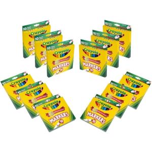 Crayola Broad Line Markers (12pk), Assorted Bulk Markers for Kids, Arts & Crafts Supplies for Coloring Books, Construction Paper, Ages 3+(10 Count (Pack of 12))