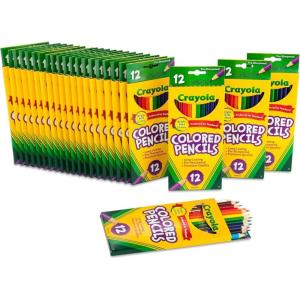 Crayola Bulk Colored Pencils for Kids (24pk) – 12 Assorted Colors, Art Supplies For Crafts & Coloring Books, Bulk Preschool & Kindergarten Classroom Supplies(Standard Packaging)