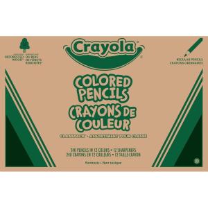 Crayola Colored Pencils Classpack (240ct), Bulk Colored Pencils for Kids, 12 Colors, Coloring Supplies, Must Have Teacher Classroom Essentials for School