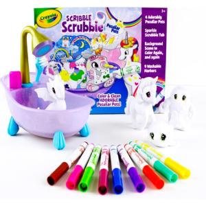 Crayola Scribble Scrubbie Peculiar Pets, Washable Pet Grooming Toy Set for Kids, DIY Toddler Arts & Crafts, Gifts for Girls & Boys, Ages 3+(Peculiar Pets)