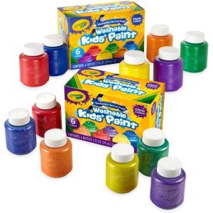 Crayola Washable Kids Paint Set (12ct), Classic and Glitter Paint for Kids, Arts & Crafts Supplies for Classrooms, Toddler Painting Kit, Gifts, Ages 3, 4, 5 [Amazon Exclusive](Classic & Glitter)