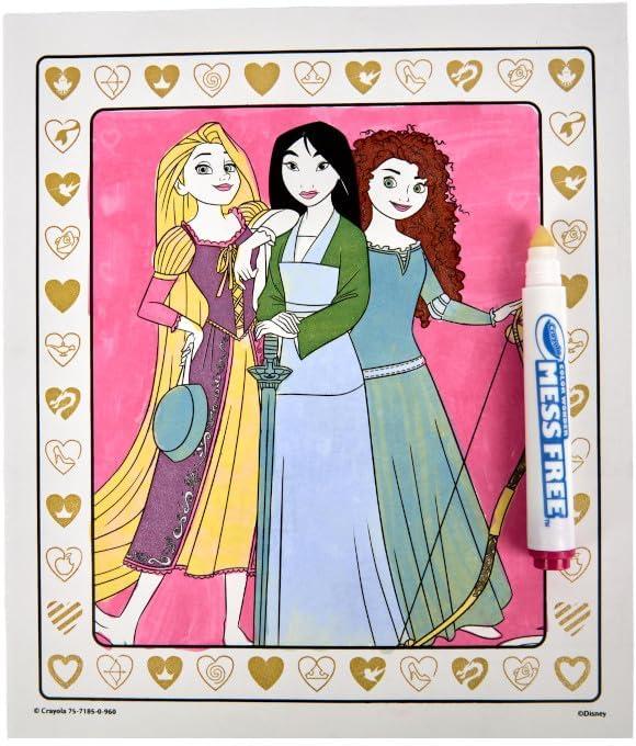 imageCrayola Color Wonder Disney Princess Glitter Coloring Pages ampamp Mess Free Markers Coloring Set Gift for Toddlers 3 ampamp Up