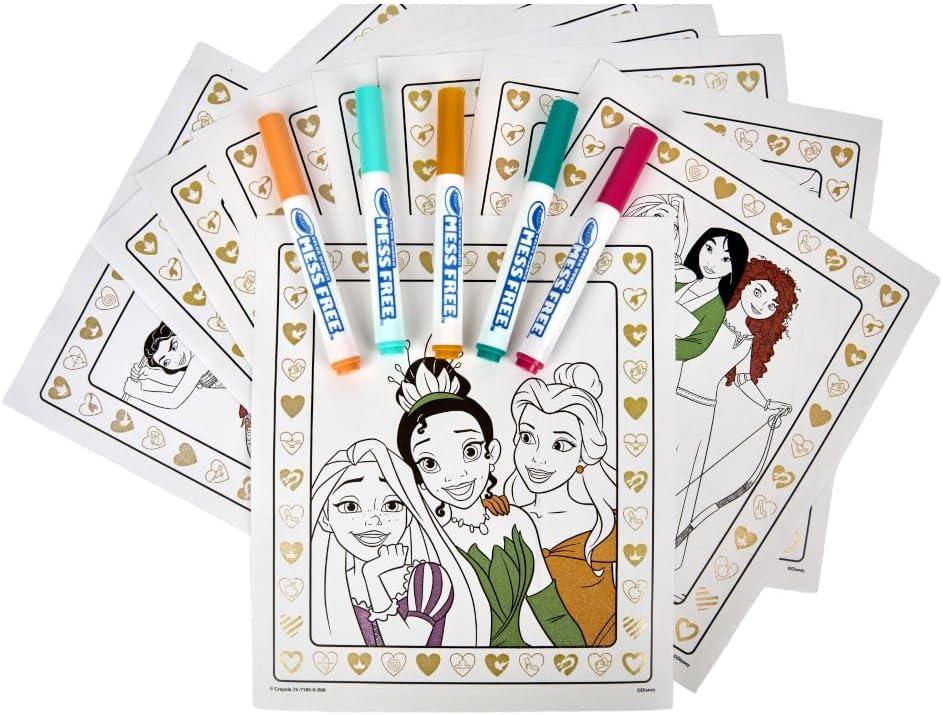 imageCrayola Color Wonder Disney Princess Glitter Coloring Pages ampamp Mess Free Markers Coloring Set Gift for Toddlers 3 ampamp Up