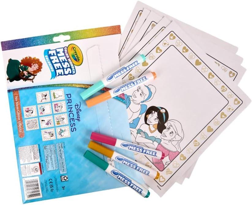 imageCrayola Color Wonder Disney Princess Glitter Coloring Pages ampamp Mess Free Markers Coloring Set Gift for Toddlers 3 ampamp Up