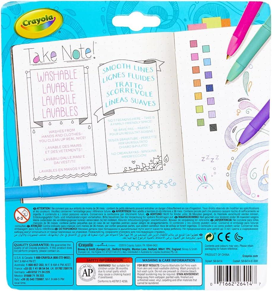 imageCrayola Colored Gel Pens for Kids and Adult Coloring Washable Pens Medium Point 14 Count14 Count