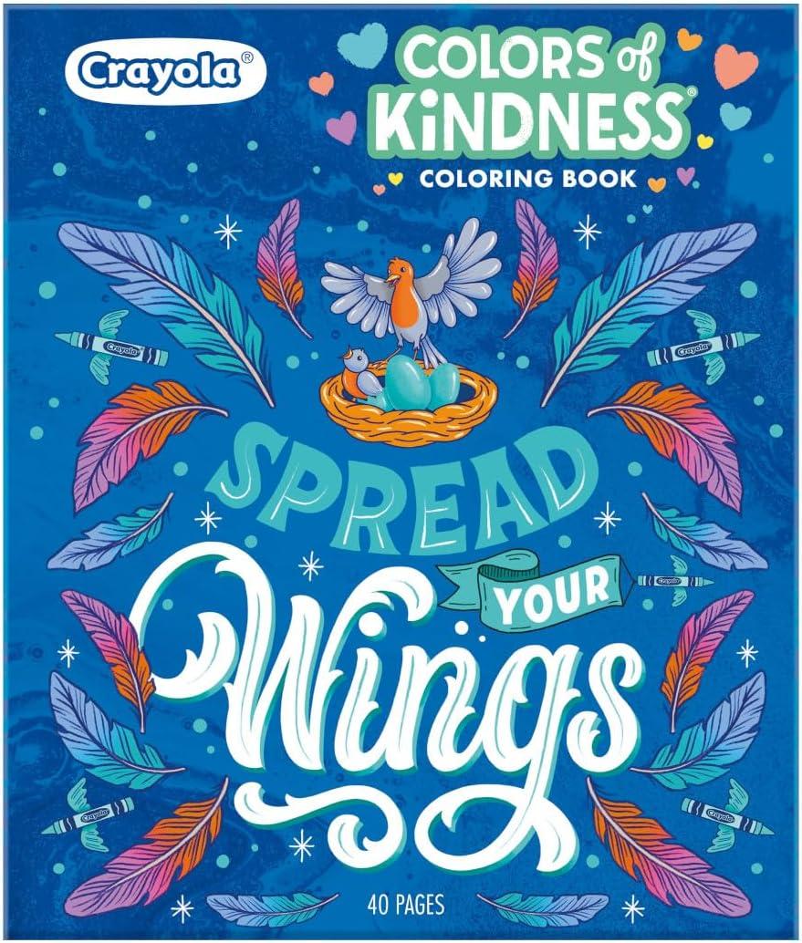 imageCrayola Colors of Kindness Adult Coloring Book 40pgs Adult Coloring Pages Stress Relief Activity Gift for Teens ampamp Adults 9Colors of Kindness