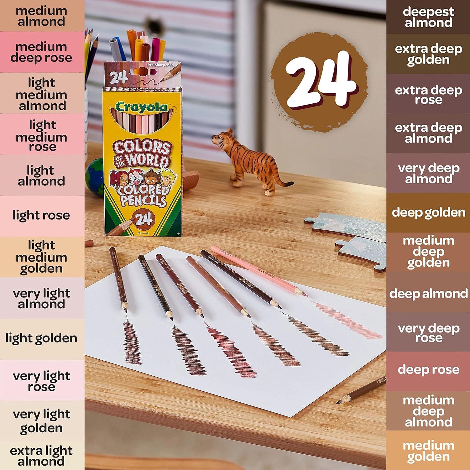 Crayola Colors of the World Colored Pencil Set (24ct), Skin Tone ...