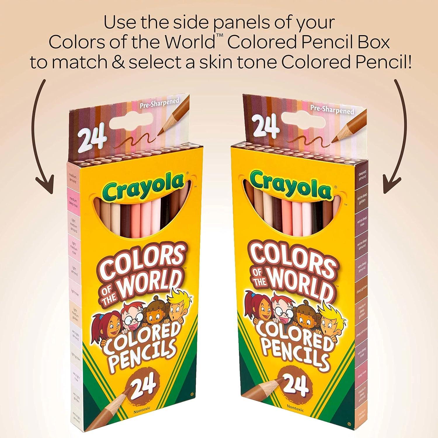 Crayola Colors of the World Colored Pencil Set (24ct), Skin Tone ...