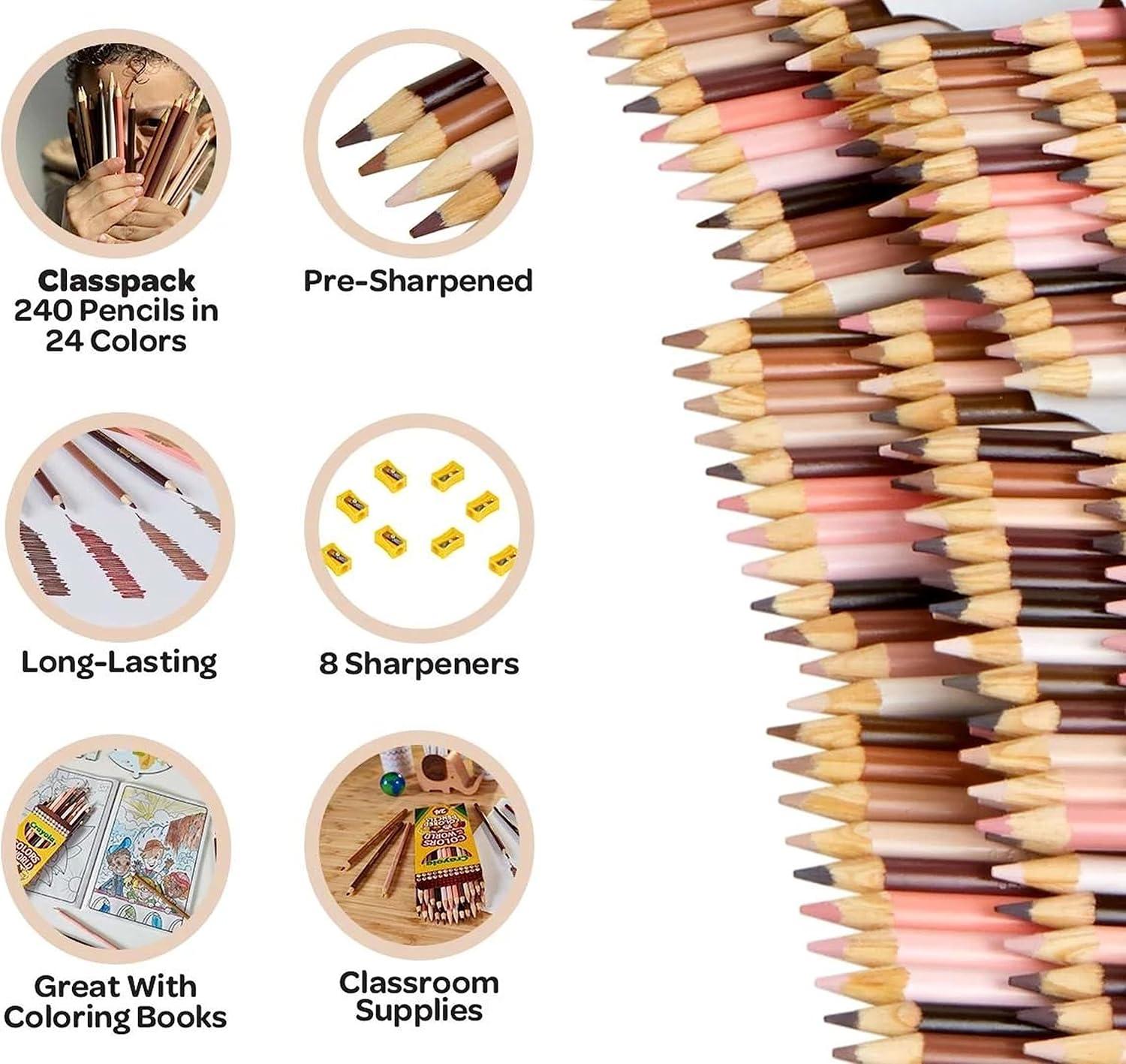 Crayola Colors of the World Skin Tone Colored Pencils Classpack (240ct ...