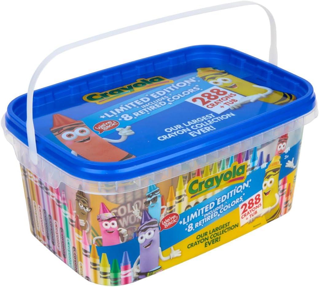 imageCrayola Crayon Tub  Limited Edition Colors 288ct Bulk Coloring Crayons for Kids Stocking Stuffers for Kids Holiday ampamp Christmas Gifts for Toddlers Ages 3Limited Edition