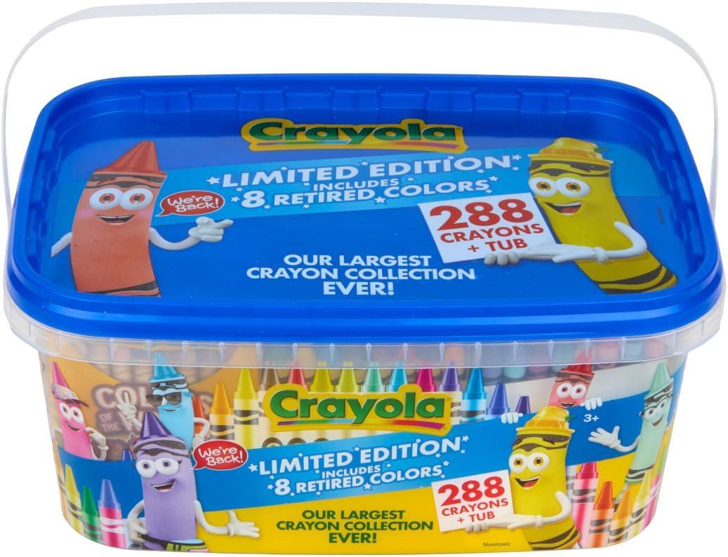 imageCrayola Crayon Tub  Limited Edition Colors 288ct Bulk Coloring Crayons for Kids Stocking Stuffers for Kids Holiday ampamp Christmas Gifts for Toddlers Ages 3Limited Edition