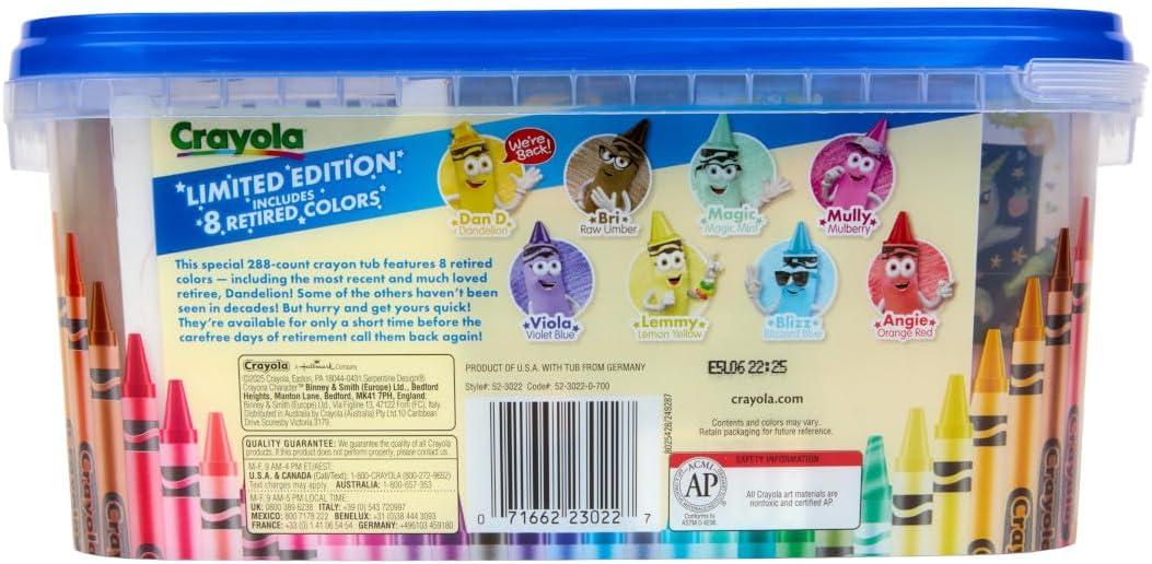 imageCrayola Crayon Tub  Limited Edition Colors 288ct Bulk Coloring Crayons for Kids Stocking Stuffers for Kids Holiday ampamp Christmas Gifts for Toddlers Ages 3Limited Edition