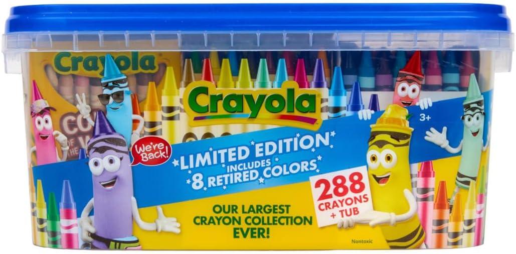 imageCrayola Crayon Tub  Limited Edition Colors 288ct Bulk Coloring Crayons for Kids Stocking Stuffers for Kids Holiday ampamp Christmas Gifts for Toddlers Ages 3Limited Edition