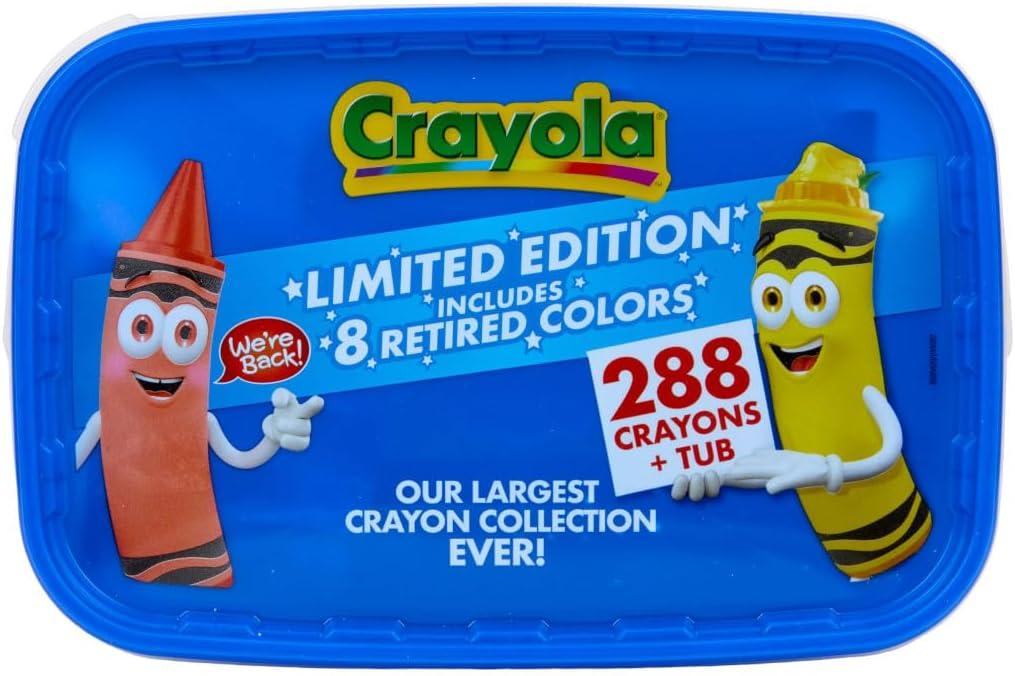 imageCrayola Crayon Tub  Limited Edition Colors 288ct Bulk Coloring Crayons for Kids Stocking Stuffers for Kids Holiday ampamp Christmas Gifts for Toddlers Ages 3Limited Edition