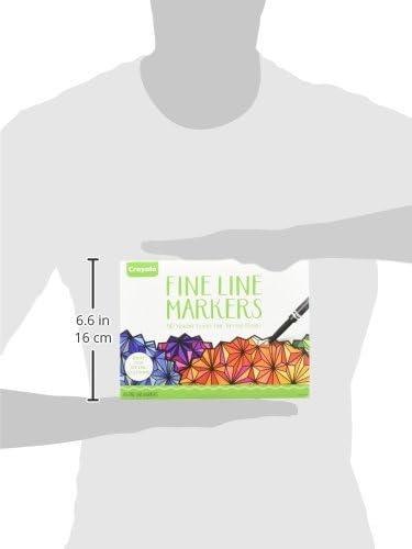 imageCrayola Fine Line Markers for Adults 40ct Skinny Marker Set for Adult Coloring Books Stocking Stuffer for Teens Aesthetic Art Supplies Stress Relief Activity