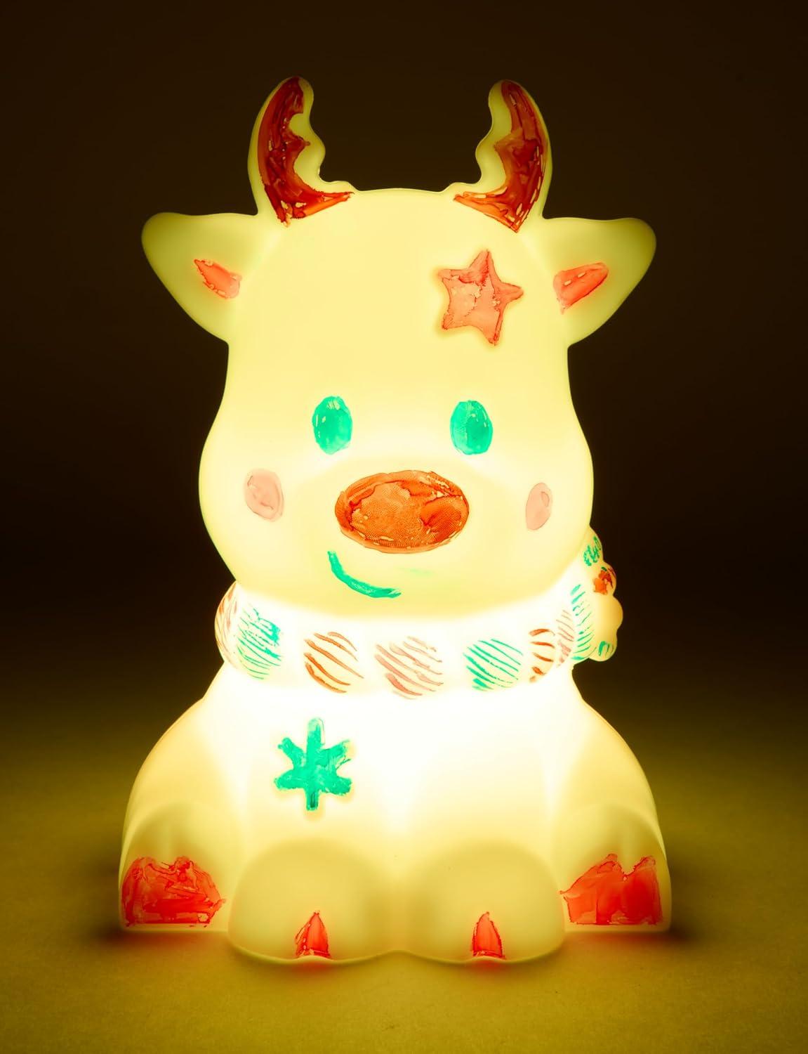 imageCrayola Light Ups Reindeer Recolorable Light Up Toy for Kids Reindeer Decor Glow in the Dark Holiday Gift for Kids Ages 4Reindeer