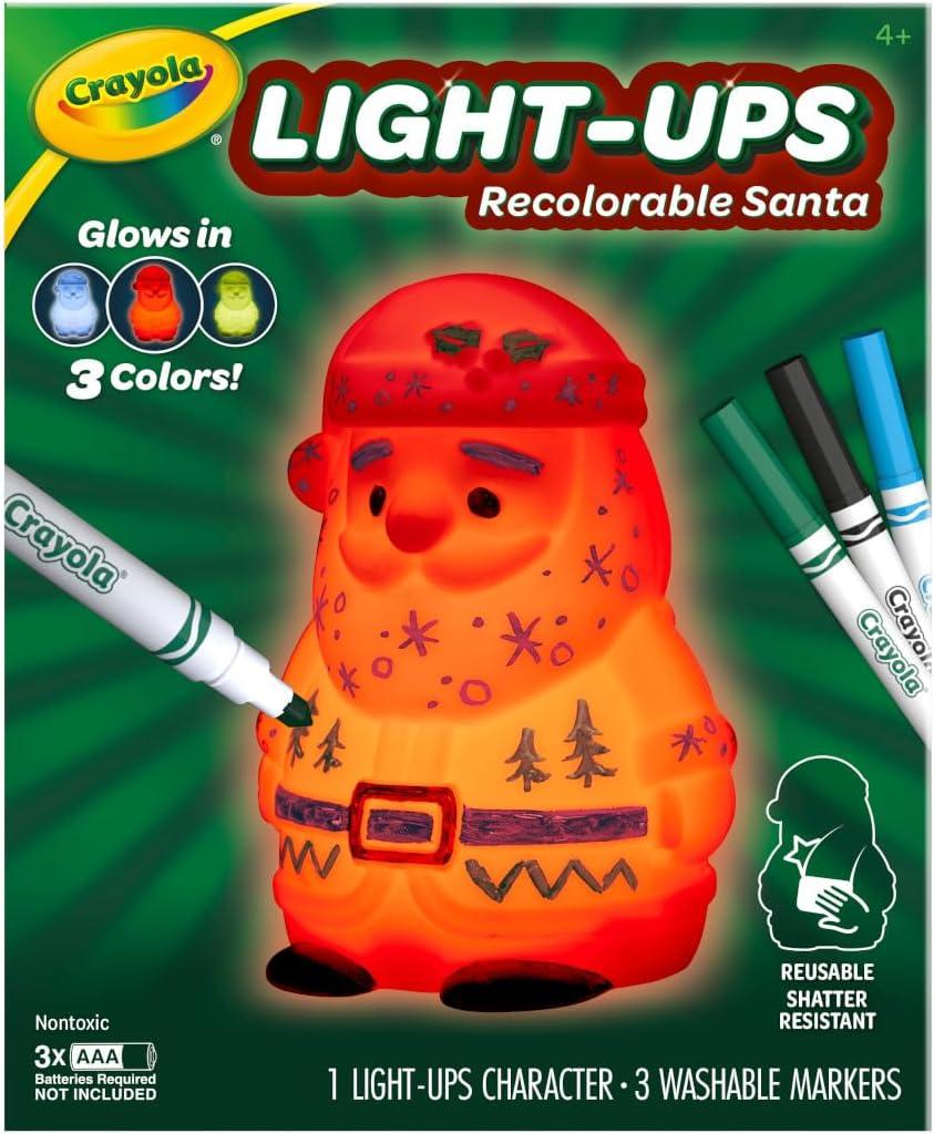 imageCrayola Light Ups Reindeer Recolorable Light Up Toy for Kids Reindeer Decor Glow in the Dark Holiday Gift for Kids Ages 4Santa