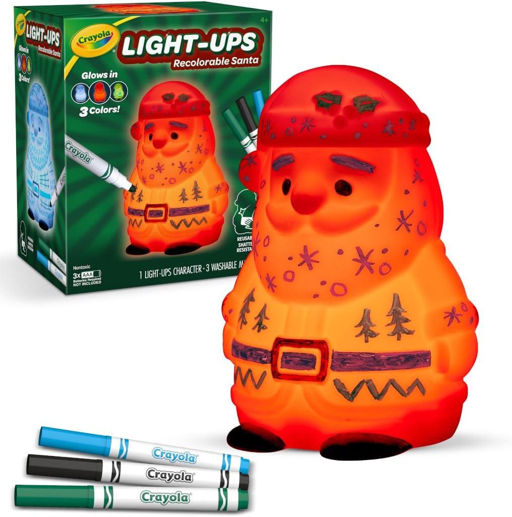 imageCrayola Light Ups Reindeer Recolorable Light Up Toy for Kids Reindeer Decor Glow in the Dark Holiday Gift for Kids Ages 4Santa