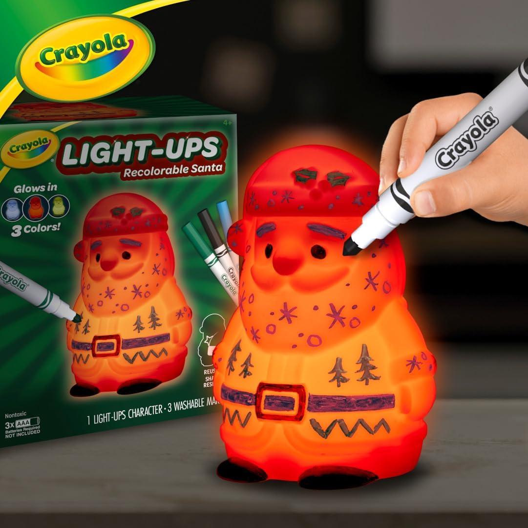 imageCrayola Light Ups Reindeer Recolorable Light Up Toy for Kids Reindeer Decor Glow in the Dark Holiday Gift for Kids Ages 4Santa