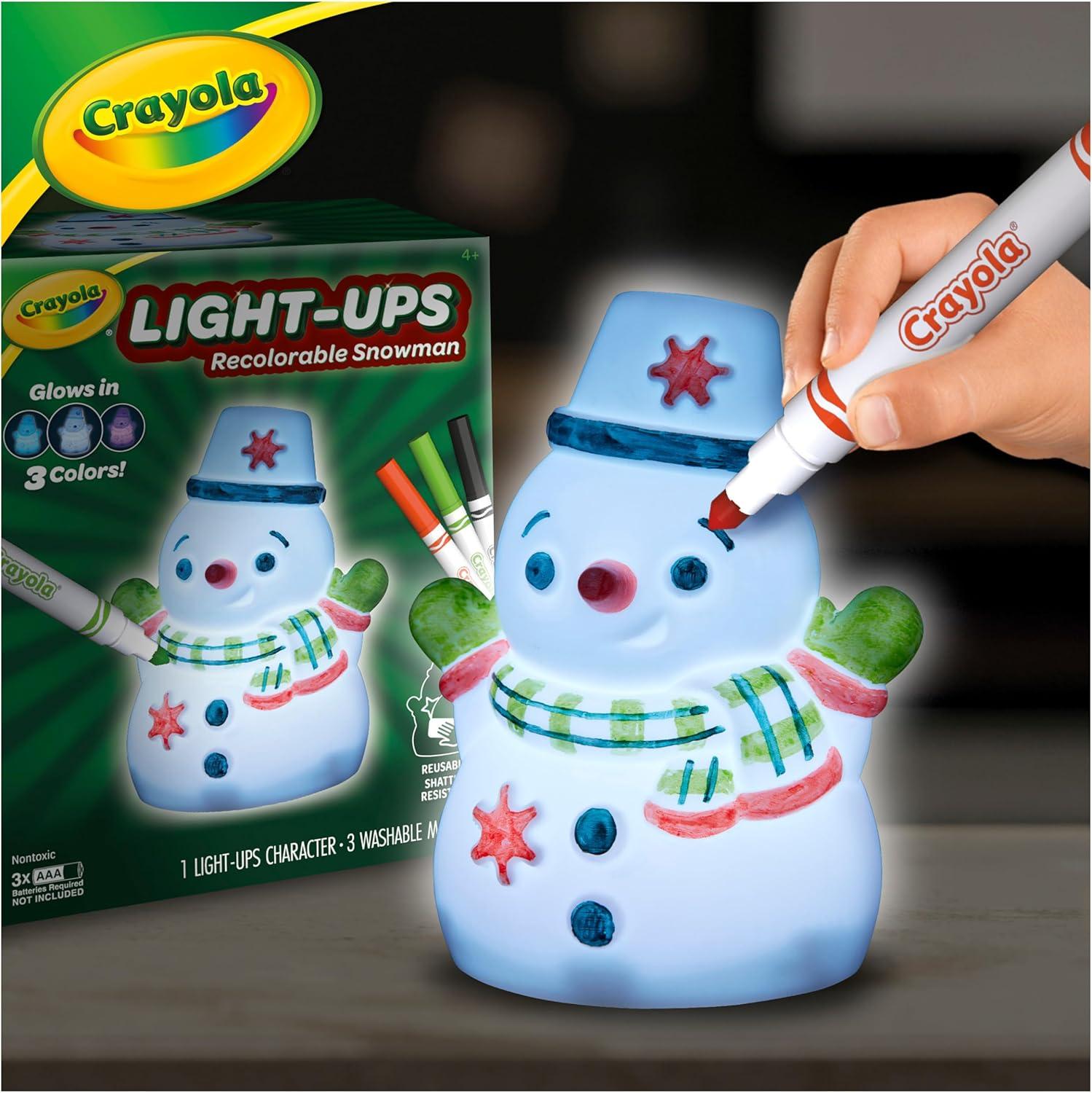 imageCrayola Light Ups Reindeer Recolorable Light Up Toy for Kids Reindeer Decor Glow in the Dark Holiday Gift for Kids Ages 4Snowman