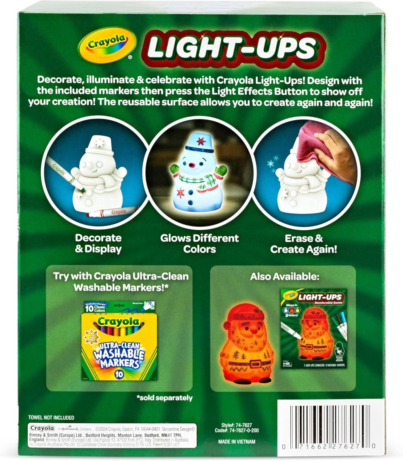 imageCrayola Light Ups Reindeer Recolorable Light Up Toy for Kids Reindeer Decor Glow in the Dark Holiday Gift for Kids Ages 4Snowman