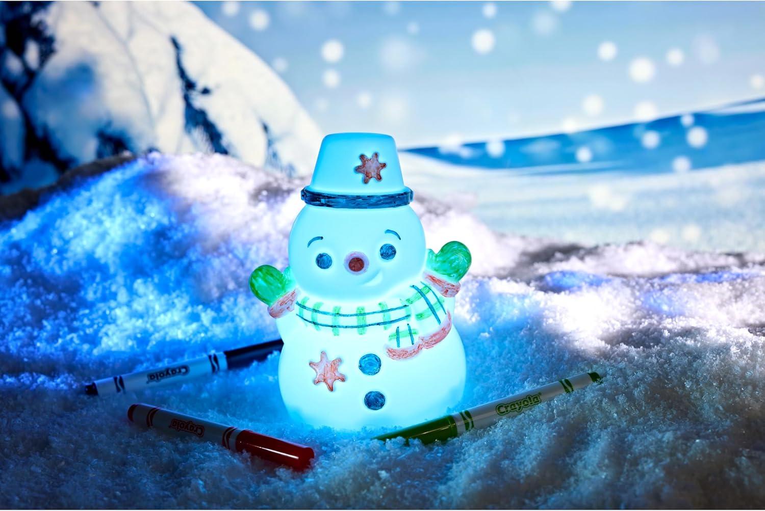 imageCrayola Light Ups Reindeer Recolorable Light Up Toy for Kids Reindeer Decor Glow in the Dark Holiday Gift for Kids Ages 4Snowman