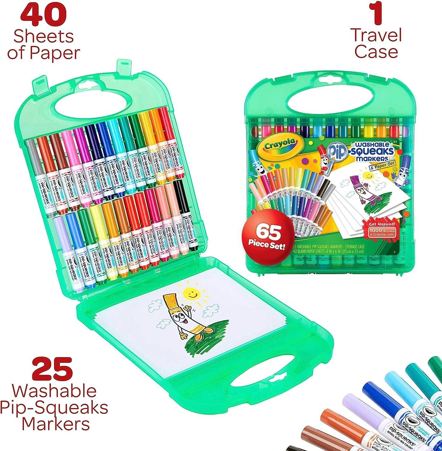 imageCrayola PipSqueaks Washable Marker Set 65ct Holiday ampamp Christmas Gifts for Kids Coloring Set Art Supplies for Kids Drawing ampamp Craft Kit Travel Activity 4Pip Squeak Markers