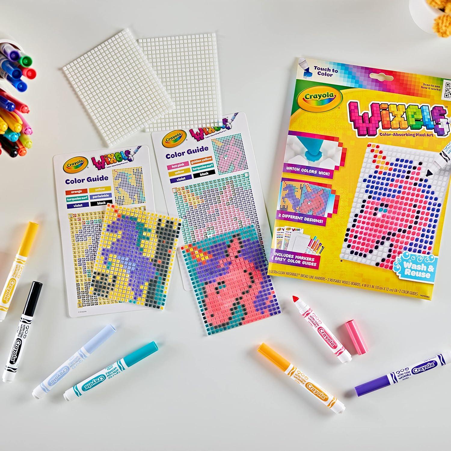 imageCrayola Wixels Animals Activity Kit Pixel Art Coloring Set Gift for Kids Ages 6 7 8 9Unicorns