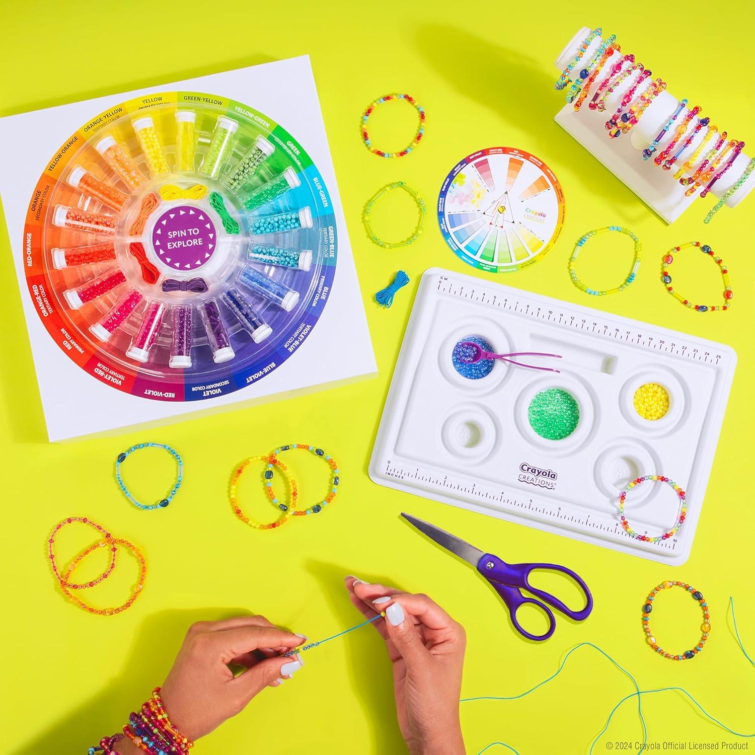 imageFashion Angels Crayola Creations Color Theory Bead Kit Multicolored 2000 Bead Set ampamp Wheel DIY Jewelry Kit for Kids Teen Girls ampamp Boys