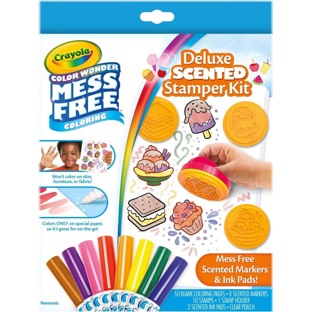 imageCrayola Color Wonder Mess Free Coloring Set 50 Blank Coloring Pages Scented Color Wonder Stamps and Markers Refill Set