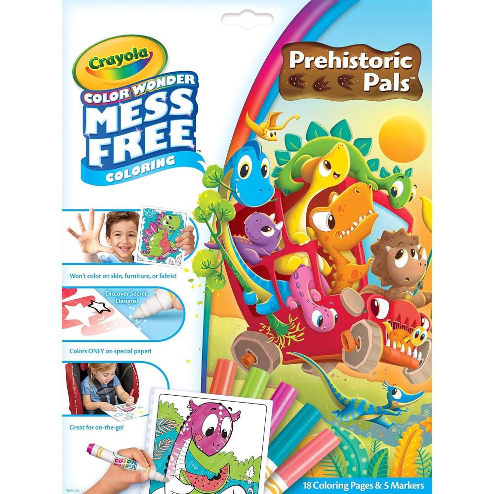 imageCrayola Color Wonder Prehistoric Pals Dinosaur Coloring Pages Mess Free Coloring for Toddlers Dinosaur Toys Toddler Travel Activity ampamp GiftsPrehistoric Pals