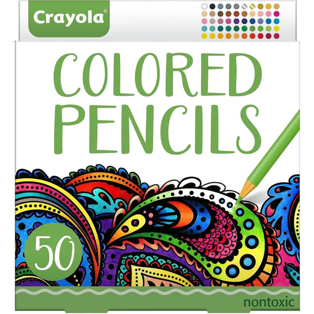 imageCrayola Colored Pencils For Adults 50ct Colored Pencil Set for Adult Coloring Books Coloring Set Gift for Teens ampamp Adults Amazon Exclusive50 Count