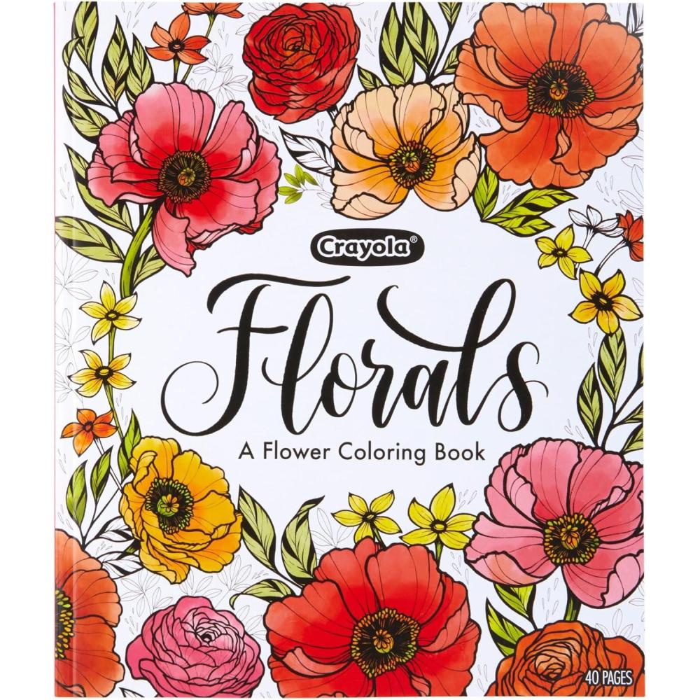 imageCrayola Colors of Kindness Adult Coloring Book 40pgs Adult Coloring Pages Stress Relief Activity Gift for Teens ampamp Adults 9Florals
