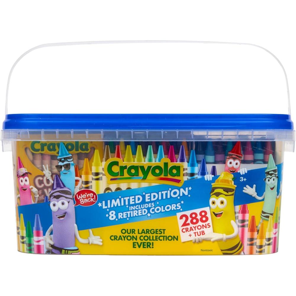 imageCrayola Crayon Tub  Limited Edition Colors 288ct Bulk Coloring Crayons for Kids Stocking Stuffers for Kids Holiday ampamp Christmas Gifts for Toddlers Ages 3Limited Edition