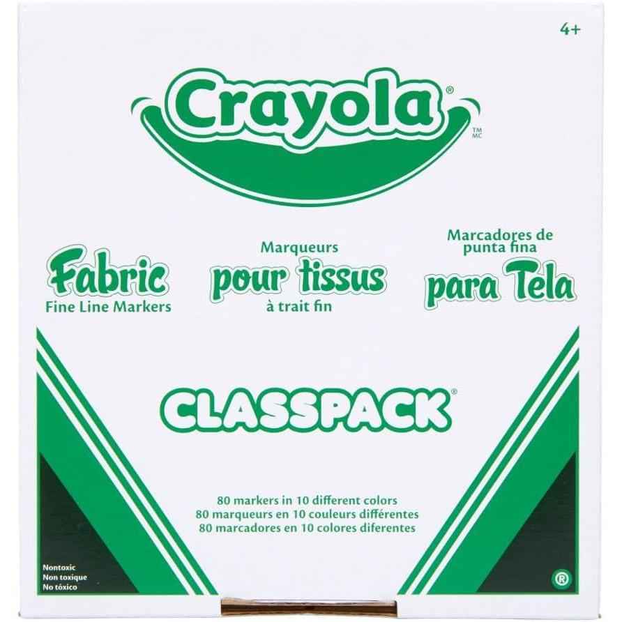 imageCrayola Fabric Marker Classpack Ten Assorted Colors 80Box