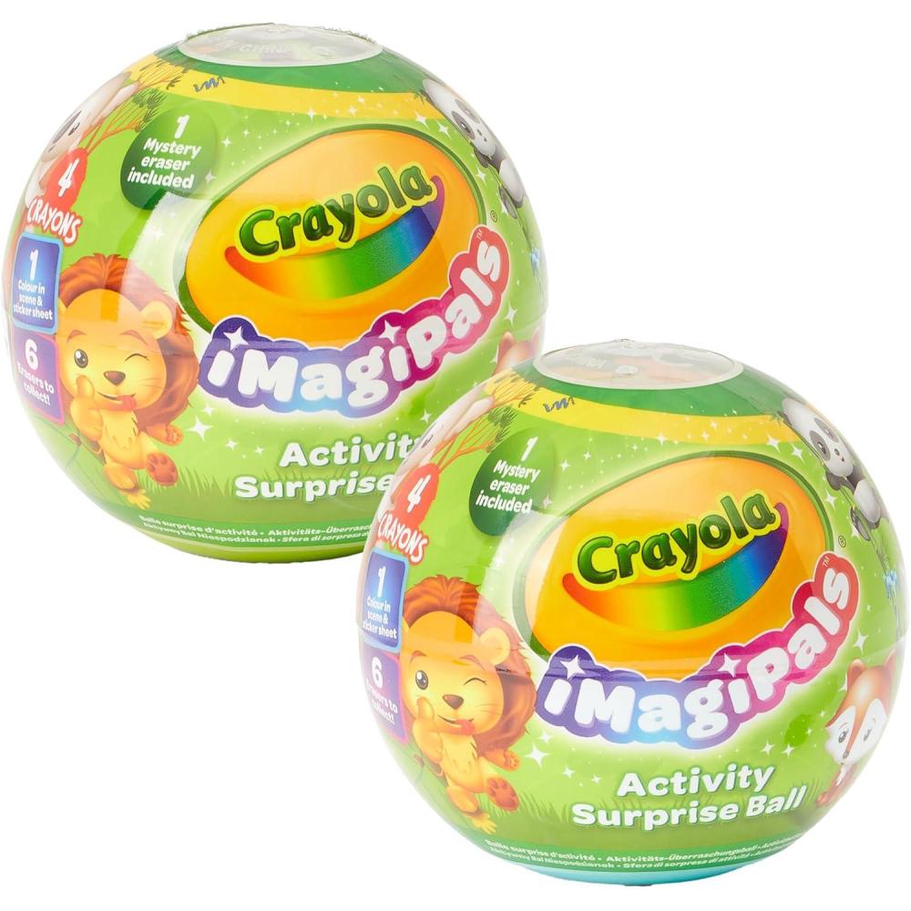 imageCrayola ImagiPals Surprise Animal Toy Eggs  2 Pack Collectable Animal Eraser for Kids Mystery Toy for Kids Goodie Bag Filler